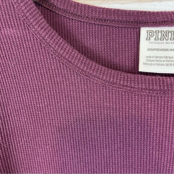 NWOT PINK Purple/Plum Waffle Long Sleeve T-shirt Warm Shirt Size Extra S… - Picture 6 of 11